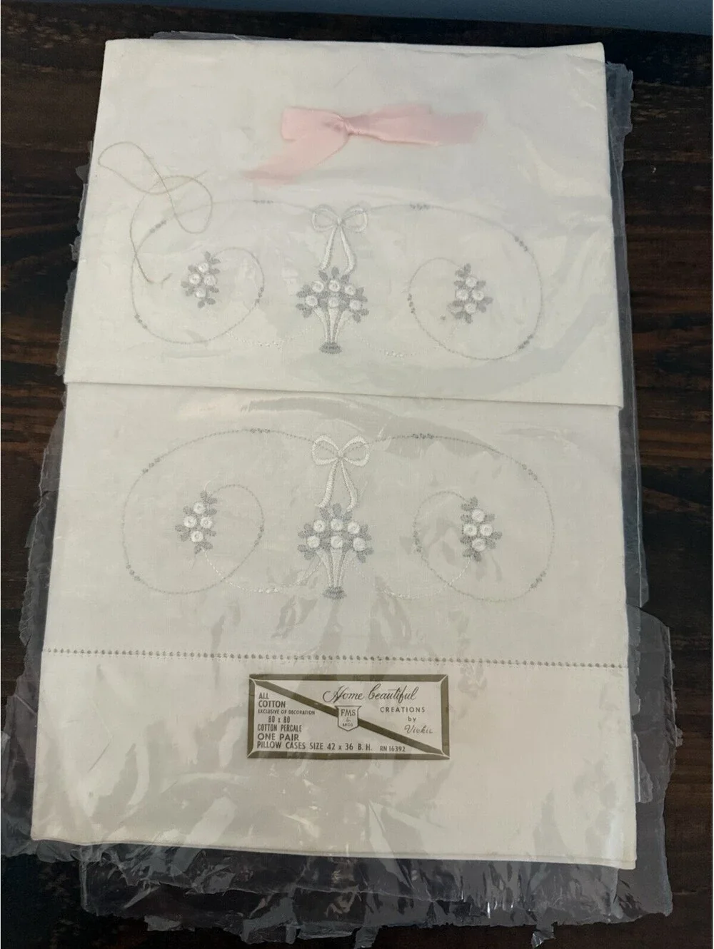 Home Beautiful Creations by Vickie Floral Cotton Percale Pillow Cover 42x36